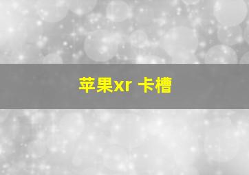 苹果xr 卡槽